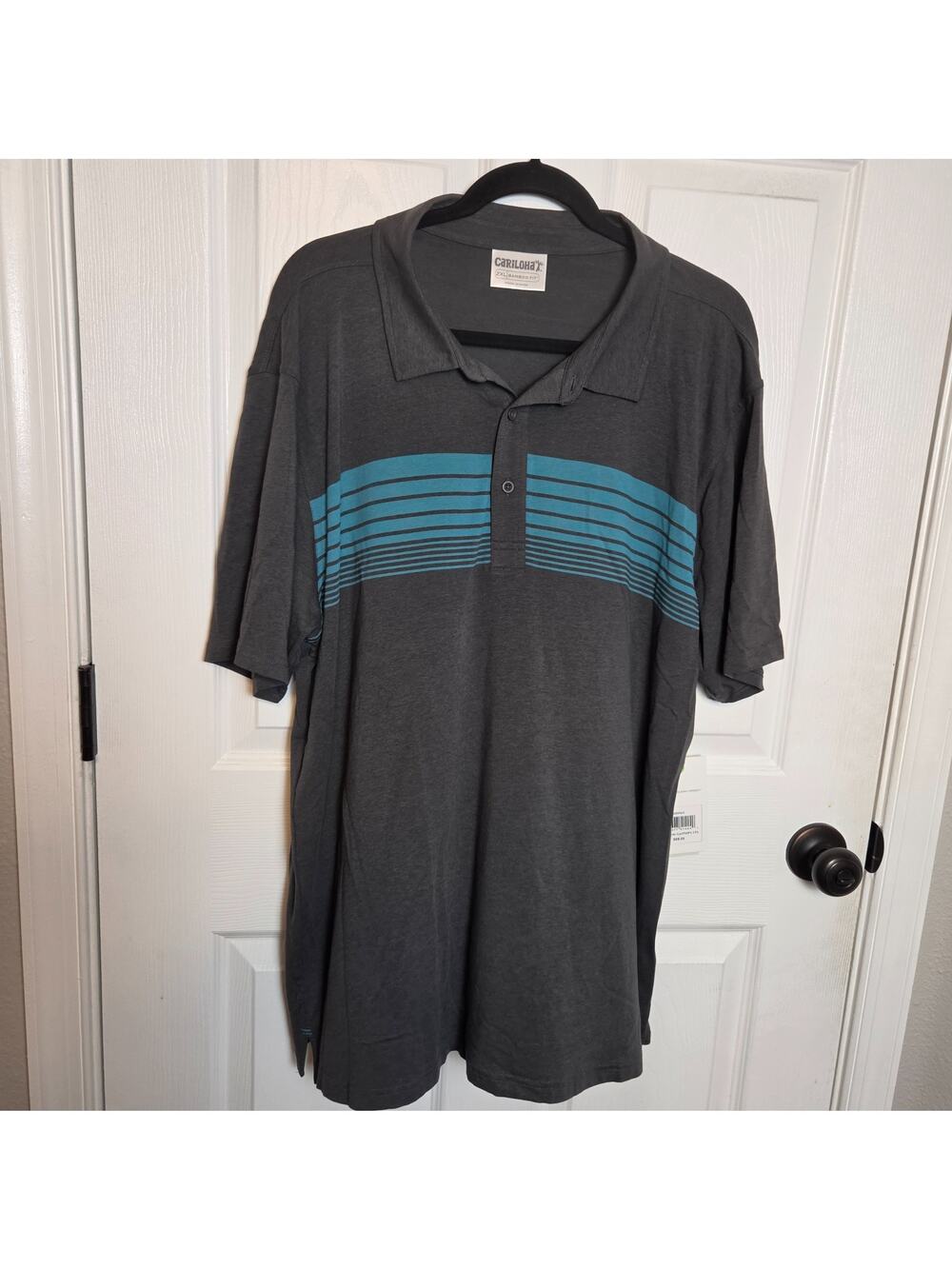 Cariloha Polo Mens 2XL Grey Performance Bamboo Blend Golf Comfort Cool Soft NEW